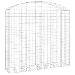 vidaXL Arched Gabion Basket Galvanised Iron Mesh Wire Stone Basket Multi Sizes - 200 x 50 x 180/200 cm