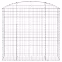 vidaXL Arched Gabion Basket Galvanised Iron Mesh Wire Stone Basket Multi Sizes - 200 x 50 x 180/200 cm