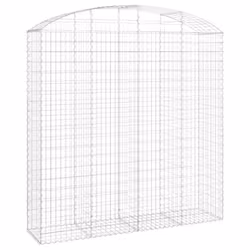 vidaXL Arched Gabion Basket Galvanised Iron Mesh Wire Stone Basket Multi Sizes - 200 x 50 x 200/220 cm