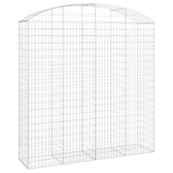 vidaXL Arched Gabion Basket Galvanised Iron Mesh Wire Stone Basket Multi Sizes - 200 x 50 x 200/220 cm