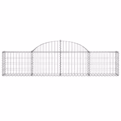 vidaXL Arched Gabion Basket Stone Basket Gabion Retaining Wall Galvanised Iron - 200 x 30 x 40/60 cm/ 1 pcs - Additional view 2