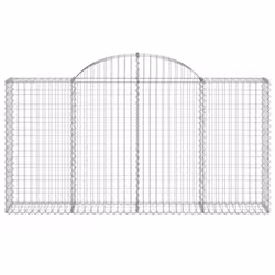 vidaXL Arched Gabion Basket Stone Basket Gabion Retaining Wall Galvanised Iron - 200 x 30 x 100/120 cm/ 1 pcs - Additional view 2