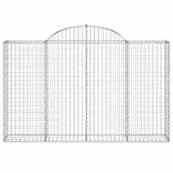 vidaXL Arched Gabion Basket Stone Basket Gabion Retaining Wall Galvanised Iron - 200 x 30 x 120/140 cm/ 1 pcs - Additional view 2
