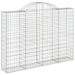 vidaXL Arched Gabion Basket Stone Basket Gabion Retaining Wall Galvanised Iron - 200 x 30 x 140/160 cm/ 1 pcs