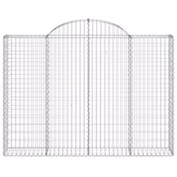 vidaXL Arched Gabion Basket Stone Basket Gabion Retaining Wall Galvanised Iron - 200 x 30 x 140/160 cm/ 1 pcs