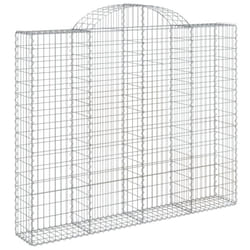 vidaXL Arched Gabion Basket Stone Basket Gabion Retaining Wall Galvanised Iron - 200 x 30 x 160/180 cm/ 1 pcs