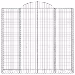 vidaXL Arched Gabion Basket Stone Basket Gabion Retaining Wall Galvanised Iron - 200 x 30 x 180/200 cm/ 1 pcs - Additional view 2