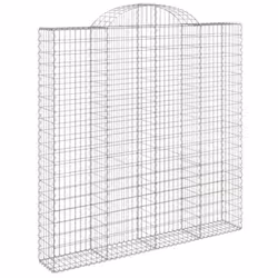vidaXL Arched Gabion Basket Stone Basket Gabion Retaining Wall Galvanised Iron - 200 x 30 x 200/220 cm/ 1 pcs