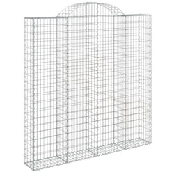 vidaXL Arched Gabion Basket Stone Basket Gabion Retaining Wall Galvanised Iron - 200 x 30 x 200/220 cm/ 1 pcs