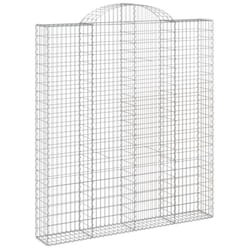 vidaXL Arched Gabion Basket Stone Basket Gabion Retaining Wall Galvanised Iron - 200 x 30 x 220/240 cm/ 1 pcs