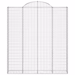 vidaXL Arched Gabion Basket Stone Basket Gabion Retaining Wall Galvanised Iron - 200 x 30 x 220/240 cm/ 1 pcs