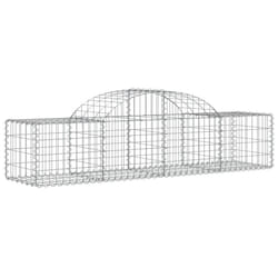 vidaXL Arched Gabion Basket Stone Basket Gabion Retaining Wall Galvanised Iron - 200 x 50 x 40/60 cm/ 1 pcs