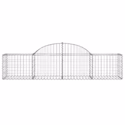 vidaXL Arched Gabion Basket Stone Basket Gabion Retaining Wall Galvanised Iron - 200 x 50 x 40/60 cm/ 1 pcs