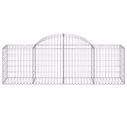 vidaXL Arched Gabion Basket Stone Basket Gabion Retaining Wall Galvanised Iron - 200 x 50 x 60/80 cm/ 1 pcs - Additional view 2