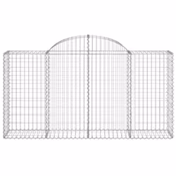 vidaXL Arched Gabion Basket Stone Basket Gabion Retaining Wall Galvanised Iron - 200 x 50 x 100/120 cm/ 1 pcs - Additional view 2