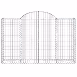 vidaXL Arched Gabion Basket Stone Basket Gabion Retaining Wall Galvanised Iron - 200 x 50 x 120/140 cm/ 1 pcs - Additional view 2