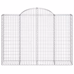 vidaXL Arched Gabion Basket Stone Basket Gabion Retaining Wall Galvanised Iron - 200 x 50 x 140/160 cm/ 1 pcs - Additional view 2