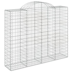 vidaXL Arched Gabion Basket Stone Basket Gabion Retaining Wall Galvanised Iron - 200 x 50 x 160/180 cm/ 1 pcs