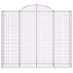 vidaXL Arched Gabion Basket Stone Basket Gabion Retaining Wall Galvanised Iron - 200 x 50 x 160/180 cm/ 1 pcs