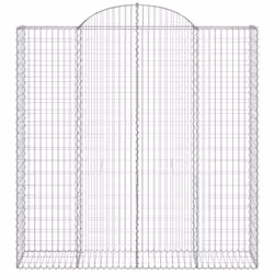 vidaXL Arched Gabion Basket Stone Basket Gabion Retaining Wall Galvanised Iron - 200 x 50 x 200/220 cm/ 1 pcs - Additional view 2