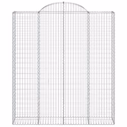 vidaXL Arched Gabion Basket Stone Basket Gabion Retaining Wall Galvanised Iron - 200 x 50 x 220/240 cm/ 1 pcs - Additional view 2