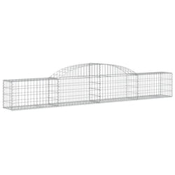 vidaXL Arched Gabion Basket Stone Basket Gabion Retaining Wall Galvanised Iron - 300 x 30 x 40/60 cm/ 1 pcs