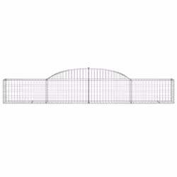 vidaXL Arched Gabion Basket Stone Basket Gabion Retaining Wall Galvanised Iron - 300 x 30 x 40/60 cm/ 1 pcs