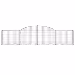 vidaXL Arched Gabion Basket Stone Basket Gabion Retaining Wall Galvanised Iron - 300 x 30 x 60/80 cm/ 1 pcs - Additional view 2