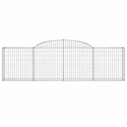 vidaXL Arched Gabion Basket Stone Basket Gabion Retaining Wall Galvanised Iron - 300 x 30 x 80/100 cm/ 1 pcs - Additional view 2