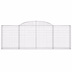 vidaXL Arched Gabion Basket Stone Basket Gabion Retaining Wall Galvanised Iron - 300 x 30 x 100/120 cm/ 1 pcs - Additional view 2