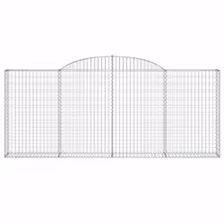 vidaXL Arched Gabion Basket Stone Basket Gabion Retaining Wall Galvanised Iron - 300 x 30 x 120/140 cm/ 1 pcs - Additional view 2
