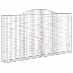 vidaXL Arched Gabion Basket Stone Basket Gabion Retaining Wall Galvanised Iron - 300 x 30 x 160/180 cm/ 1 pcs