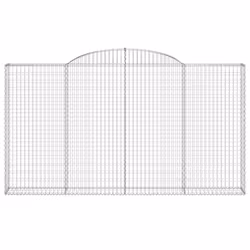 vidaXL Arched Gabion Basket Stone Basket Gabion Retaining Wall Galvanised Iron - 300 x 30 x 160/180 cm/ 1 pcs
