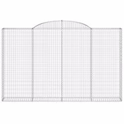 vidaXL Arched Gabion Basket Stone Basket Gabion Retaining Wall Galvanised Iron - 300 x 30 x 180/200 cm/ 1 pcs