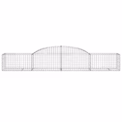 vidaXL Arched Gabion Basket Stone Basket Gabion Retaining Wall Galvanised Iron - 300 x 50 x 40/60 cm/ 1 pcs - Additional view 2