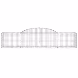 vidaXL Arched Gabion Basket Stone Basket Gabion Retaining Wall Galvanised Iron - 300 x 50 x 60/80 cm/ 1 pcs - Additional view 2