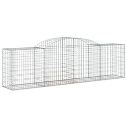 vidaXL Arched Gabion Basket Stone Basket Gabion Retaining Wall Galvanised Iron - 300 x 50 x 80/100 cm/ 1 pcs