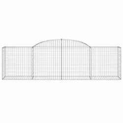 vidaXL Arched Gabion Basket Stone Basket Gabion Retaining Wall Galvanised Iron - 300 x 50 x 80/100 cm/ 1 pcs