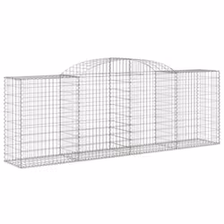 vidaXL Arched Gabion Basket Stone Basket Gabion Retaining Wall Galvanised Iron - 300 x 50 x 100/120 cm/ 1 pcs