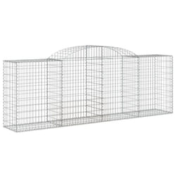 vidaXL Arched Gabion Basket Stone Basket Gabion Retaining Wall Galvanised Iron - 300 x 50 x 100/120 cm/ 1 pcs