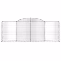 vidaXL Arched Gabion Basket Stone Basket Gabion Retaining Wall Galvanised Iron - 300 x 50 x 100/120 cm/ 1 pcs