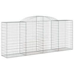 vidaXL Arched Gabion Basket Stone Basket Gabion Retaining Wall Galvanised Iron - 300 x 50 x 120/140 cm/ 1 pcs