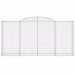 vidaXL Arched Gabion Basket Stone Basket Gabion Retaining Wall Galvanised Iron - 300 x 50 x 140/160 cm/ 1 pcs - Additional view 2