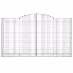 vidaXL Arched Gabion Basket Stone Basket Gabion Retaining Wall Galvanised Iron - 300 x 50 x 160/180 cm/ 1 pcs - Additional view 2