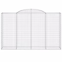 vidaXL Arched Gabion Basket Stone Basket Gabion Retaining Wall Galvanised Iron - 300 x 50 x 180/200 cm/ 1 pcs - Additional view 2