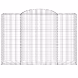 vidaXL Arched Gabion Basket Stone Basket Gabion Retaining Wall Galvanised Iron - 300 x 50 x 200/220 cm/ 1 pcs - Additional view 2