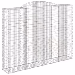 vidaXL Arched Gabion Basket Stone Basket Gabion Retaining Wall Galvanised Iron - 300 x 50 x 220/240 cm/ 1 pcs