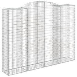 vidaXL Arched Gabion Basket Stone Basket Gabion Retaining Wall Galvanised Iron - 300 x 50 x 220/240 cm/ 1 pcs