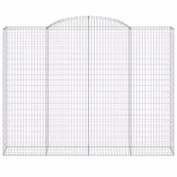 vidaXL Arched Gabion Basket Stone Basket Gabion Retaining Wall Galvanised Iron - 300 x 50 x 220/240 cm/ 1 pcs