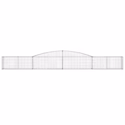 vidaXL Arched Gabion Basket Stone Basket Gabion Retaining Wall Galvanised Iron - 400 x 30 x 40/60 cm/ 1 pcs - Additional view 2
